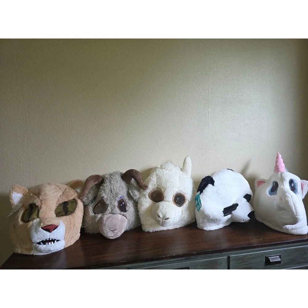Dan Dee Plush Mascot Head Mask Lot TMNT Flash Deadpool Chewbacca Animal Costume